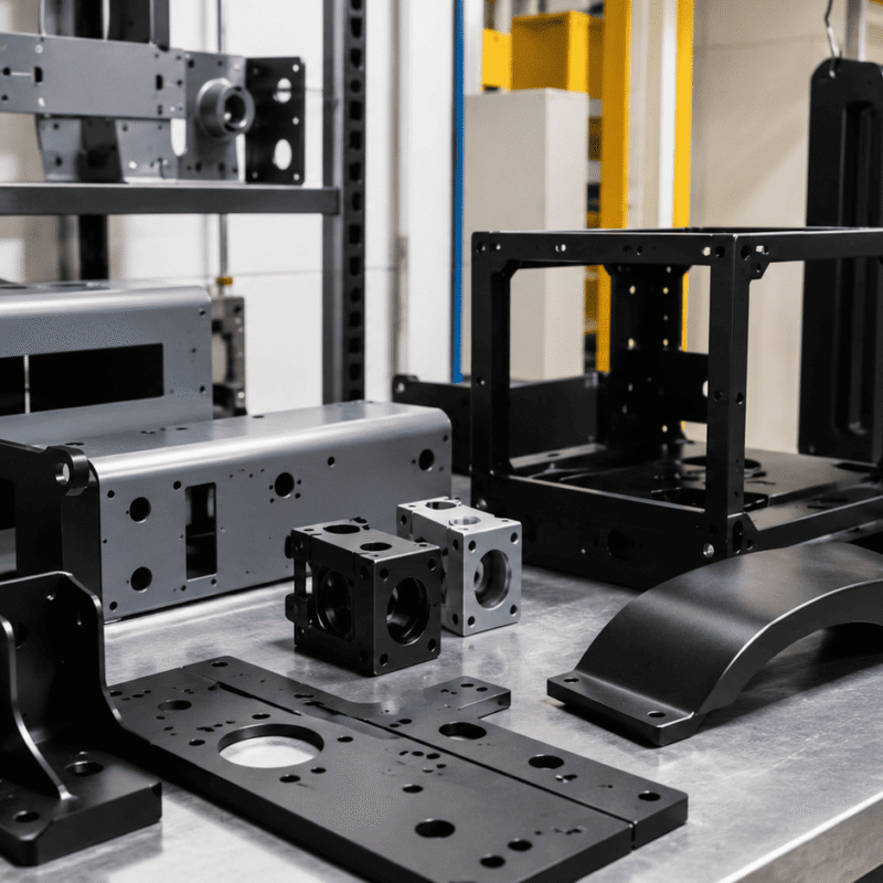 Business equipment and metal parts finished with commercial powder coating by Powder Tech Solutions in Gibsonville, NC.